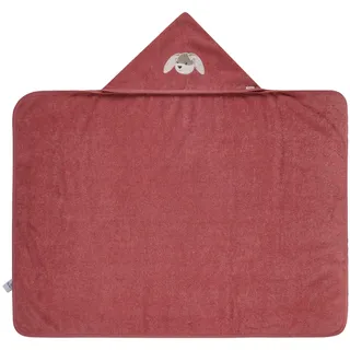 Sterntaler Kapuzenbadetuch Hase Hanni 100x70 cm – Babyhandtuch mit Kapuze aus 100% Baumwolle, saugfähig & weich – rechteckiges Mädchen Badetuch mit süßer Stickerei – perlrosa