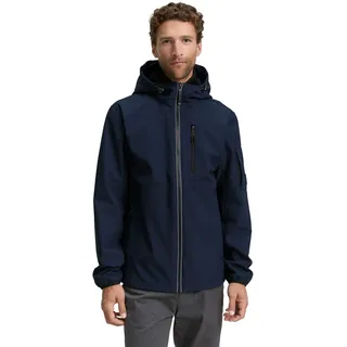 Softshelljacke TOM TAILOR, Herren, Gr. M, blau (sky captain blau), Softshell, Obermaterial: 100% Polyester. Futter: 100% Polyester, unifarben, regular fit taillenbedeckt, elastischer Bund, Jacken Softshelljacke, mit Kapuze