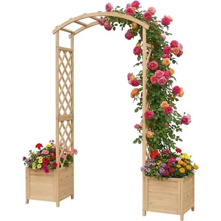 Relaxdays Rosenbogen 206 x 180 x 40 cm Beige