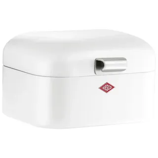 WESCO Brotkasten "Mini Grandy" Metallscharniere, Gummistopper, Lüftungsloch / Griff, 2 L, weiß