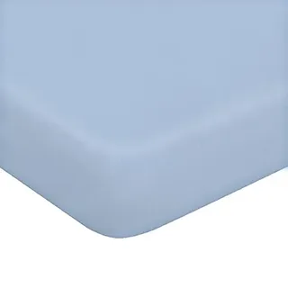 Homemania 14429 Bettlaken mit einfarbigen Ecken, Single, Solid Color – Spannbetttuch für das Bett – Hellblau aus Baumwolle, 90 x 200 cm