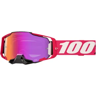 100% 100 Percent Armega Hiper Kloug, Crossbrille verspiegelt - Pink/Weiß Rot-Verspiegelt