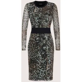 Sommerkleid MADELEINE "Etuikleid Elegantes Mesh-Kleid mit Animal-Print", Damen, Gr. 48, N-Gr, schwarz (schwarz, beige, multicolor), Obermaterial: 95% Polyester PES. 5% Elasthan EL., Modern, Kleider Sommerkleid, Mesh-Qualität