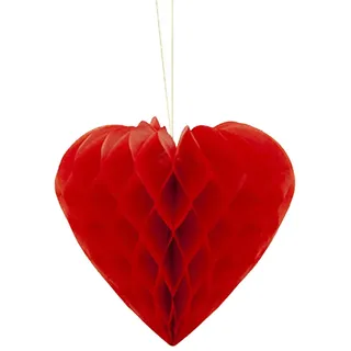 Rot Herz Hängende Dekoration 23cm Wabe Stil Valentinstag