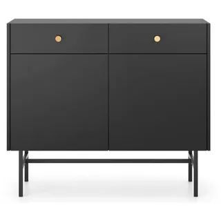 Selsey Sideboard Divenos Schwarz 104 cm , Metall , 2 Schubladen , Rechteckig , 104.4x89.4x39 cm , Made in Europe , Kleinmöbel, Kommoden, Sideboards