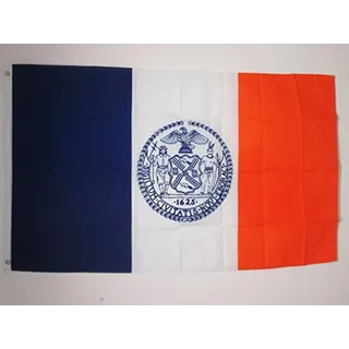 AZ FLAG - Flagge New York City - 90x60 cm - New York City Fahne 100% Polyester mit Messing-Ösen - UV-beständig - Vives Farben - 50g