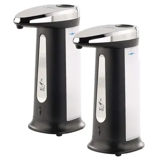Carlo Milano Spülmittelspender: 2er-Set Automatische Seifenspender mit IR-Sensor, 400 ml (Elektrischer Seifenspender, Spülmittelspender elektrisch, Dusche)