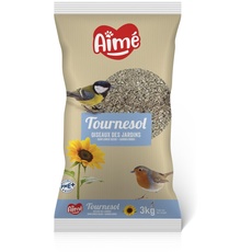 Aimé - Sonnenblumenkerne – Futter für Vögel des Himmels – Quelle von Proteinen und Fettstoffen Beutel mit 3 kg