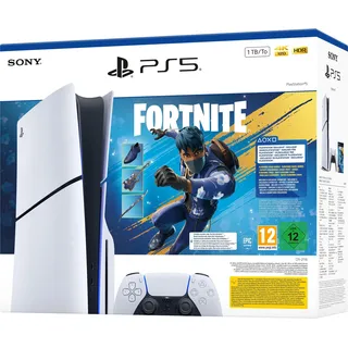 Sony PlayStation 5 Slim 825 GB Weiß + Fortnite Blüte Chaos + 1x DualSense Wireless-Controller