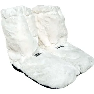 MikaMax Hot Boots Deluxe beheizbare Hausschuhe Weiß