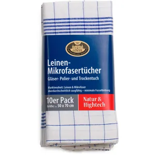 Gözze Geschirrtuch »Gläser und Poliertuch, Des. 60053, 50x70 cm« Mikrofaser, blau