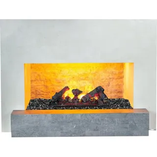 Xaralyn Wasserdampf-Kamin - Santos EC6 - weiß Naturstein - mit Fernbedienung - Opti-Myst Elektrokamin - Kaminsims inklusive Einbaukamin - Kaminumrandung - Weiß