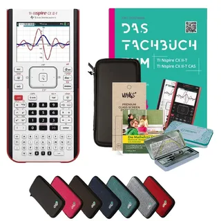 Streberpaket: TI Nspire CX II-T (ohne CAS) + SafeCase Schutztasche + Garantieverlängerung auf 60 Monate + Ladekabel + Schutzfolie + Lern-CD (auf Deutsch)
