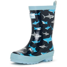 Hatley Jungen Rain Boot Gummistiefel, Blau (Shark Frenzy), 33 EU(2 US / 1 UK)