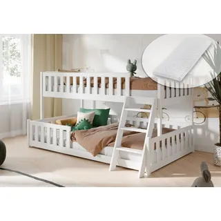 Kids Collective Etagenbett 90 x 200 cm Kiefer massiv weiß