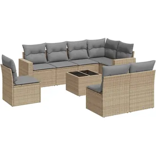 VidaXL 3251416, Hellgrau, Rattan, Gehärtetes Glas, 110 kg, Erwachsene & Kinder, 550 mm, 550 mm - Hellgrau