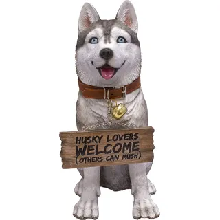 DWK Schild mit Aufschrift "Scout Husky Lovers Dog | Heimdekoration Outdoor-Schild Hofkunst Husky-Liebhaber Dekor Rustikale Außendekoration Veranda-Dekor und Schilder – 36,7 cm