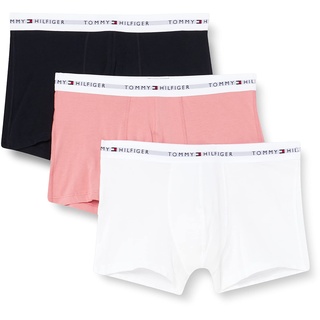 Tommy Hilfiger Herren 3er Pack Boxershorts Trunks Unterwäsche, Mehrfarbig (Desert Sky/Flora Pink/White), XL