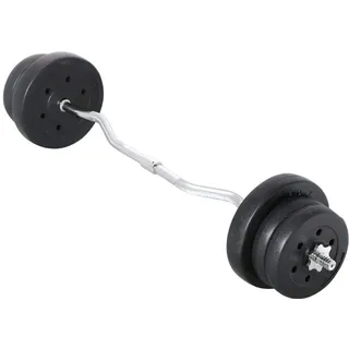Yaheetech 25 kg SZ Curlset Langhantelset schwarz