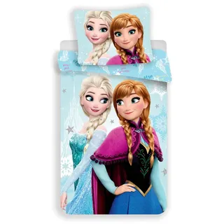 Jerry Fabrics Disney Frozen Eiskönigin Blau 135 x 200 cm + 80 x 80 cm
