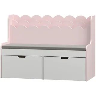 [en.casa] Kindersitzbank Vestnes , Hellrosa, Weiß , Holzwerkstoff , 100x70x45 cm , Babymöbel & Kindermöbel, Kinderzimmer & Jugendzimmer, Kindersitzgruppe