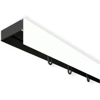 Gardinenschiene SN DECO GROUP "Vorhangschiene SH mit Blende" Gr. 3, schwarz-weiß (schwarz, weiß), L:180cm T:4,7cm, Kunststoff, Gardinenstangen, Gardinenschiene