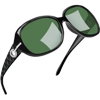 Joopin Vintage Große Sonnenbrille Damen Polarisiert Grün Übergroße Sonnenbrille Elegant Klassische Brille Trendy UV400 (G15 Grün)