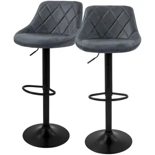 ML-Design Barhocker Tresenhocker 360° drehbar, Gepolsterter Barstuhl mit Rückenlehne und Fußstütze, 62-82 cm , Esszimmer, Barmöbel, Barhocker