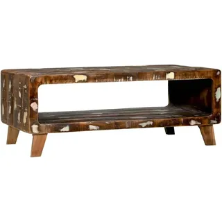 vidaXL Couchtisch Mehrfarbig 90 x 50 x 35 cm Massives Altholz - Bronze