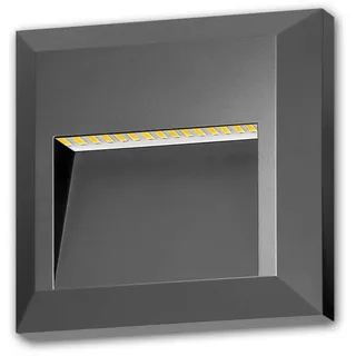 LED Sockelleuchte KIBO-Q eckig anthrazit – 1W 80lm 4000K neutralweiß – IP65 – moderne Boden- & Fassadenleuchte 230V