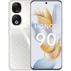 HONOR 90 5G Smartphone mit 200MP Dreifach-Kamera, 12GB+512GB, Android Handy 6.7" AMOLED Display120Hz, 5000mAh, Dual SIM & NFC - Silber