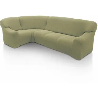 Sofaskins super elastischer ecksofa überzug, waschbar, hochwertig, atmungsaktiv, bequem und langlebig, Sofa überzug, Einfach anzubringen, Maße (340-540 cm), Farbe Pistazie