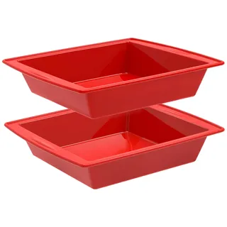 SILIVO Silikon Brownie Backform, 2 Stück Silikon Backformen 20x20 Quadratische, Antihaft Silikonformen Backen Für Brownies
