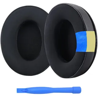 Ersatz Ohrpolster für HyperX Cloud Stinger/Cloud Flight/CloudX/Cloud II/Cloud III/Cloud Alpha/Cloud Core/Mix Kopfhörer von MMOBIEL - Kühlgel Kopfhörer Ohrpolster - Ersatzpolster – Schwarz