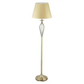 Relaxdays Schirmlampe, dekorative Stehlampe mit Schalter, antikes Design, E27-Fassung, Dekolampe, HD: 158 x 39 cm, gold - Gold