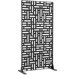 casa.pro Balkonverkleidung 90 x 180 cm Schwarz verzinkt