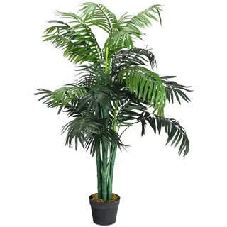 Costway Kunstpflanze Zimmerpalme Palme Grün , Kunststoff , 110 cm , Dekoration, Blumen & Blumentöpfe, Kunstpflanzen