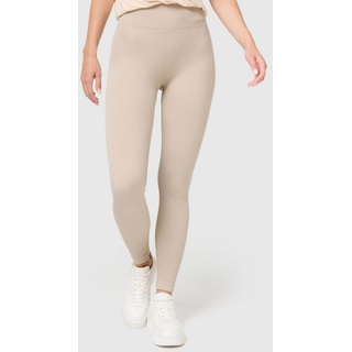 NUR DIE Leggings in Ripp-Optik Relax & Go High Waist - taupe - 40-42