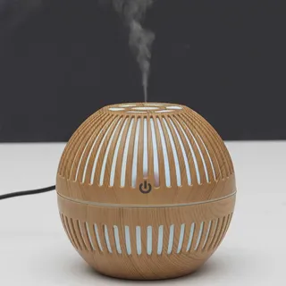 HOME DECO FACTORY, VE6083, Elegant Round Wood Diffuser in Brown Wood, ideal for Candles and scents, Creates a Soothing and Relaxing Atmosphere Size: Standard, Color: Brown, Assorted Colors