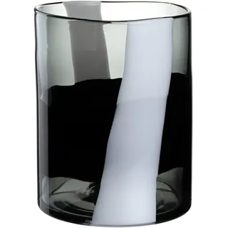 LEONARDO HOME Banda NERA Vase • handgemachtes Kunstwerk voller Leidenschaft • Elegante Blumenvase • einzigartige Schönheit • Kunst-Unikat für Zuhause • Höhe 26 cm • schwarz • 047517