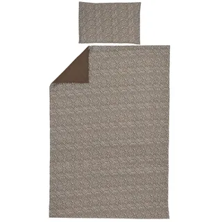 Meyco Home Cheetah/Uni Bettwäsche für 1-Person (Baumwolle, atmungsaktives Material, einfache Pflege, praktischer Einschlagstreifen, Maße: 140 x 200/220 cm), Schokolade