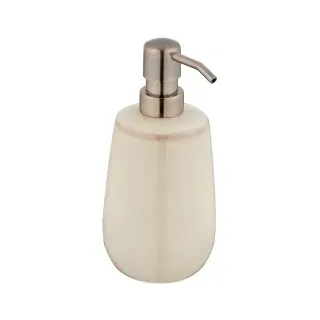 WENKO Sirmione Seifenspender Keramik, 430 ml, handbemalt , Sparsames Dosieren von Flüssigseife, Spülmittel oder Desinfektionsmittel
, 1 Stück, Farbe: beige