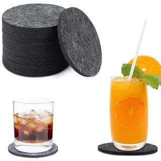 20 Stück Filzuntersetzer Rund, Filz Untersetzer Für Gläser, Tischuntersetzer,Untersetzer Teller,Glasuntersetzer, bierdeckel Für küchenutensilien wohnungs zubehör deko Wohnzimmer (20PCS Gray)