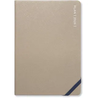 Letts Taschenkalender Serene A5 Woche auf 2 Seiten Multilingual Taupe 2026