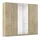 Möbel Alabama, Kleiderschrank für Schlafzimmer, Kinderzimmer, Wohnzimmer, Garderobe, Flur, 6-türig, Spiegel, mit Zubehör Premium, Farbe Eiche Sonoma, Holz, Breite 271 cm