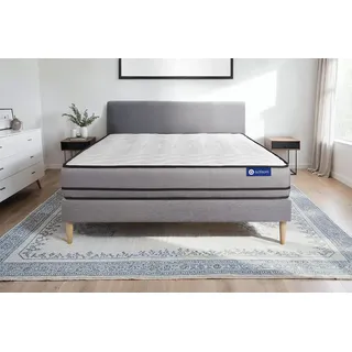 Actiflex night matratze 140x220cm + Bettgestell mit lattenrost - Dicke : 20cm - Taschenfederkern- H5 - Grau