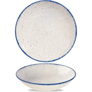 Churchill Super Vitrified Stonecast Hints Indigo Teller Tief Coup 24.8cm 113.6cl, 12 Stück - Blau