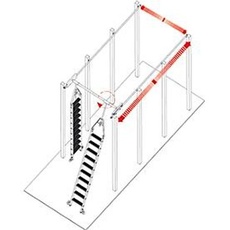 Stufen-Regalleiter, für Doppelregal, drehbar, 6 Stufen