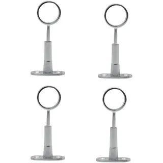 DOJA Barcelona | Garderobenstange Rund Wandhalterung | Haken fur Kleiderstange Schrank Ø25mm | Pack 4 | Kleiderschrank Stange Ausziehbar | Kleiderstange Decke Halterung | Verstellbare Deckenhalterung