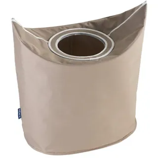 WENKO Wäschesammler Donkey Beige - Wäschekorb Fassungsvermögen: 48 l, Polyester, 54 x 54 x 31 cm, Beige